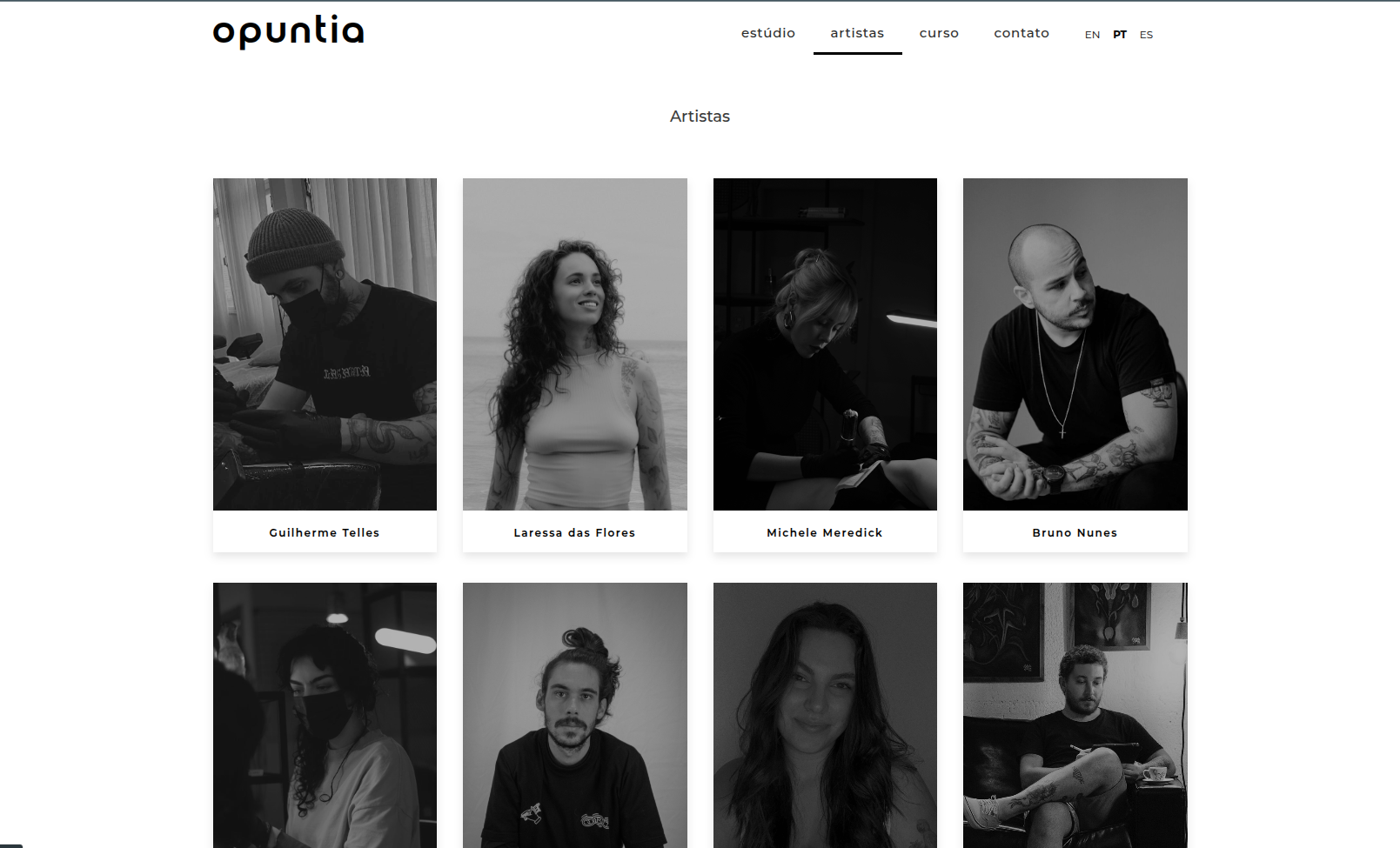 Ecrã do projeto Opuntia Art