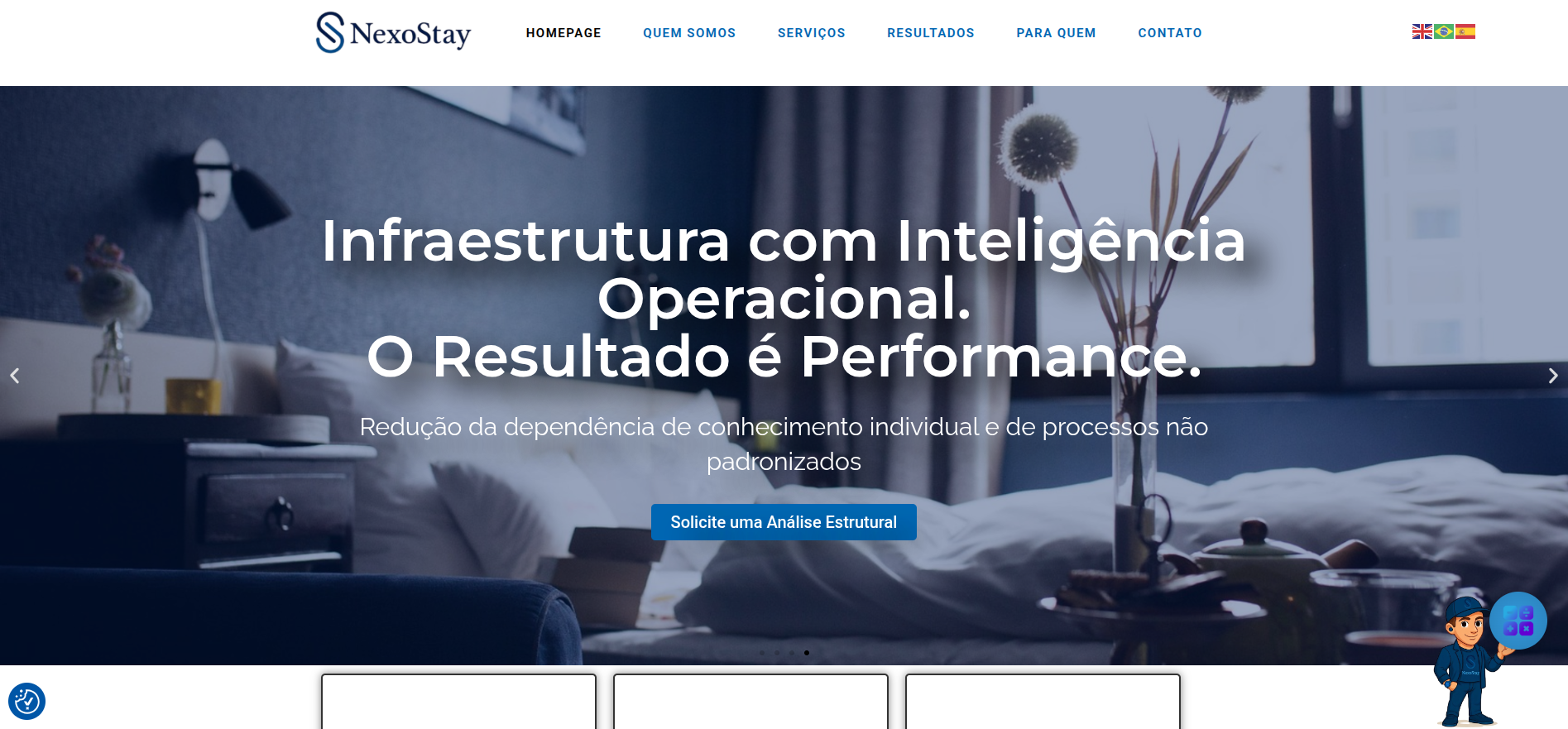 Ecrã do projeto Nexo Stay