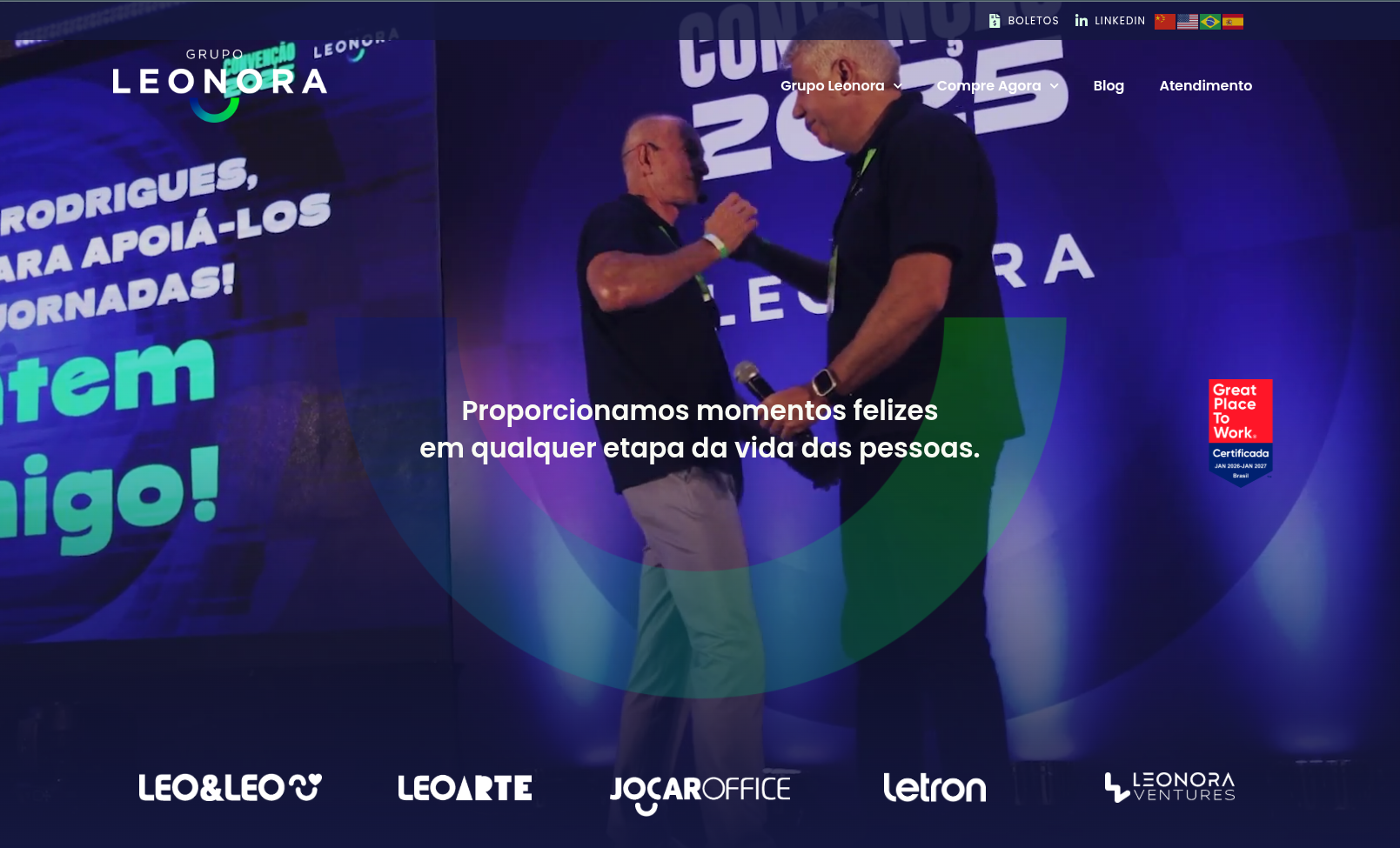 Ecrã do projeto Grupo Leonora